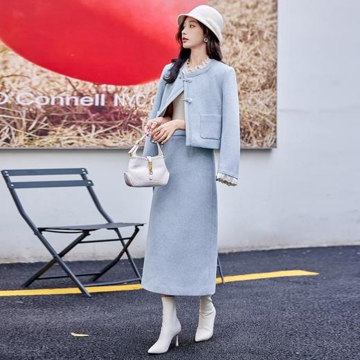 法式小香风重工花边毛呢套装，时尚气质小个子两件套裙HR-YJLY1388A 商品图3