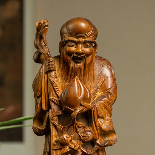 清 楠木雕寿星人物摆件 商品图2