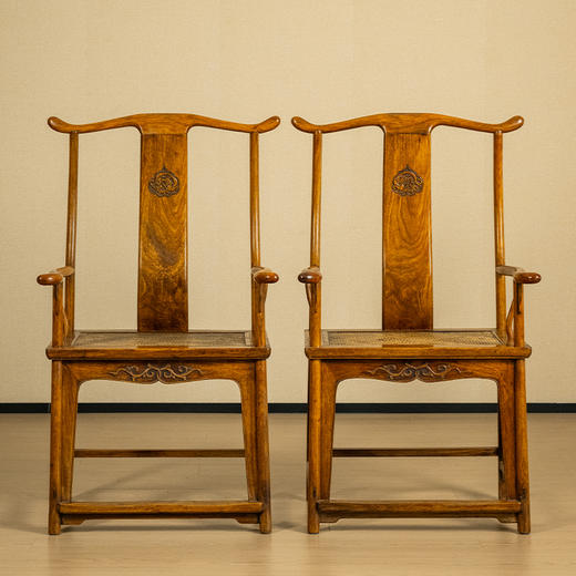 清 黄花梨龙纹四出头官帽椅（一对） 商品图4