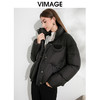 VIMAGE纬漫纪保暖防风立领直筒显瘦黑色短款羽绒服冬季新VD2411315 商品缩略图3