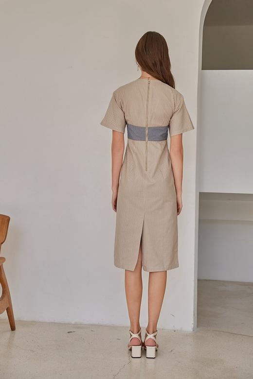 DAMO WANG/王大墨 拼色胸衣式收腰连衣裙 14088 商品图3