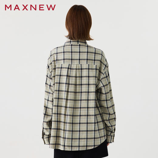 【衬衫】廓形格纹长袖衬衫1N4222305 商品图2