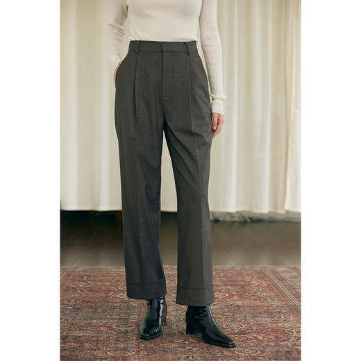 （小眠专属）HeyDress法式休闲直筒裤女秋冬宽松高腰显瘦通勤百搭阔腿西裤裤子 商品图0