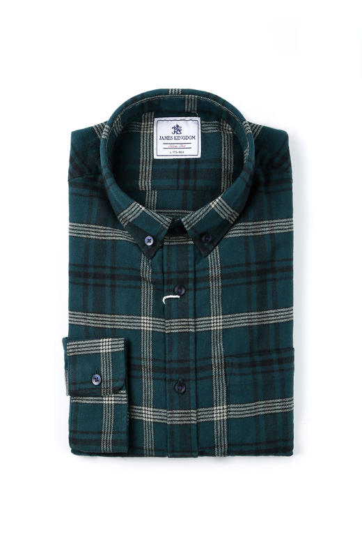 【高品质秋冬绒布衬衫断码清库存】占姆士男士秋冬全棉法兰绒中青年绒布衬衫 商品图6