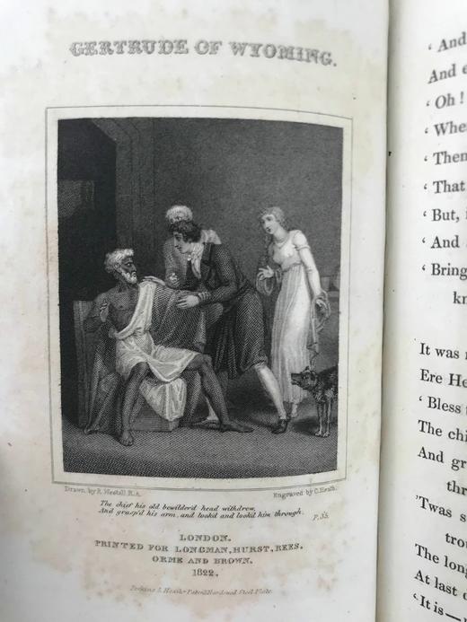 1822年 托马斯·坎贝尔《怀俄明的葛楚德与其他诗歌》 3幅版画插图 全真皮精装36开 商品图6