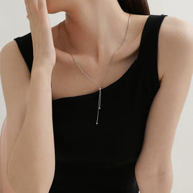 【顺丰包邮】65637 洛诗琳极简法式S925纯银个性锁骨毛衣链0208