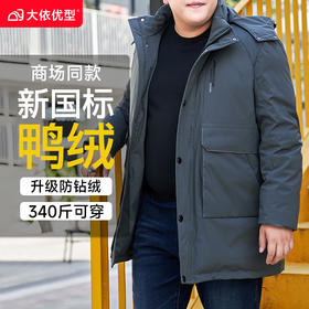 【2天发货】【超大码】【可拆卸帽】【新款DYH】大依优型大码羽绒服加肥加大冬季外套休闲胖子大码男休闲宽松上衣肥佬