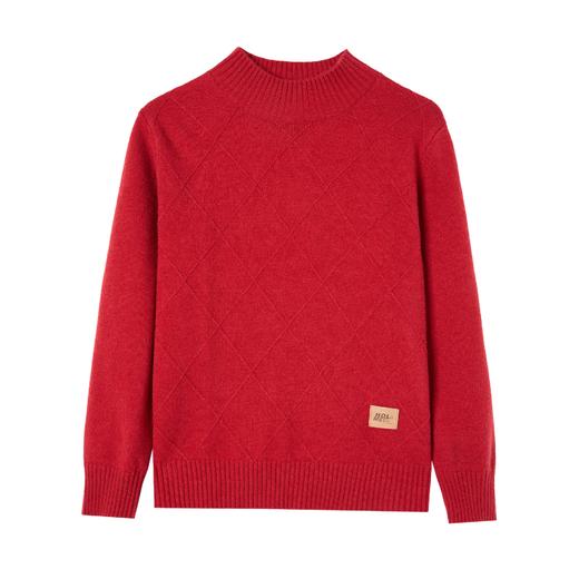 CC-66-5879半高领毛衣女款2024新款冬季时尚菱形针织上衣内搭宽松厚款打底衫 商品图4