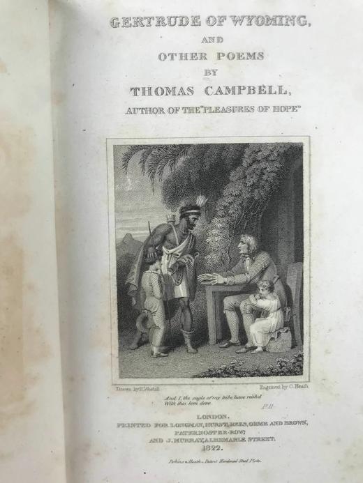 1822年 托马斯·坎贝尔《怀俄明的葛楚德与其他诗歌》 3幅版画插图 全真皮精装36开 商品图2