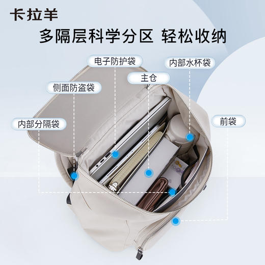 【通勤旅游必备】卡拉羊COCO云朵防盗电脑双肩背包抑菌CX5495/L 商品图3