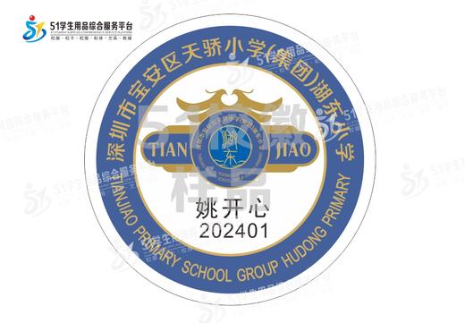 定制深圳市宝安区天骄小学（集团）湖东小学熨烫校徽布缝制包邮51 商品图0