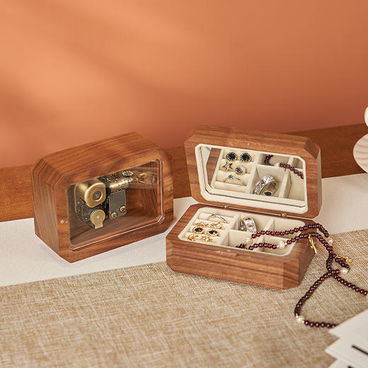 大英博物馆 盖亚·安德森猫系列 北美黑胡桃木金属首饰音乐收纳盒 商品图2