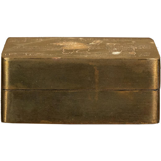 民国 铜錾刻渔樵问答墨盒 商品图5