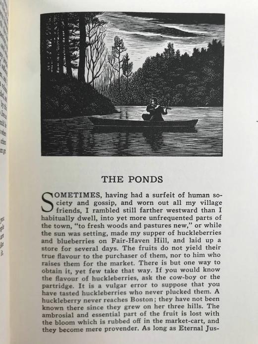 梭罗《瓦尔登湖》 托马斯·纳森木版画插图 豪华皮装32开 商品图12