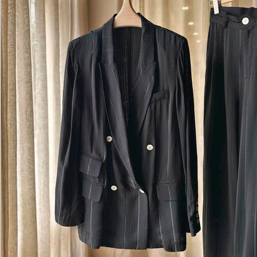 【顺丰包邮】99613 洛诗琳新款丝质西服宽松休闲两件套10596 商品图4