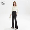 P&X设计师女装秋季微喇叭修身开叉针织休闲长裤 824309289 黑色 商品缩略图2