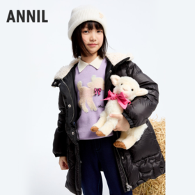 【御寒-5~5℃】女童中长款羽绒外套冬季新款安奈儿童装实体店同款AG445805