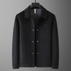 【羊毛】【新款DDT】大依优型大码男装翻领休闲羊毛双面呢毛呢外套拉链夹克外套上衣男士 商品缩略图1