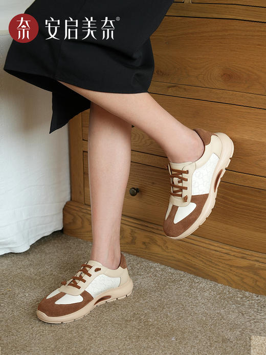 ARCHCONTACT安启美奈撞色舒适休闲真皮一脚蹬休闲鞋52982 商品图2