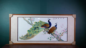 翠羽凝香瓷板画