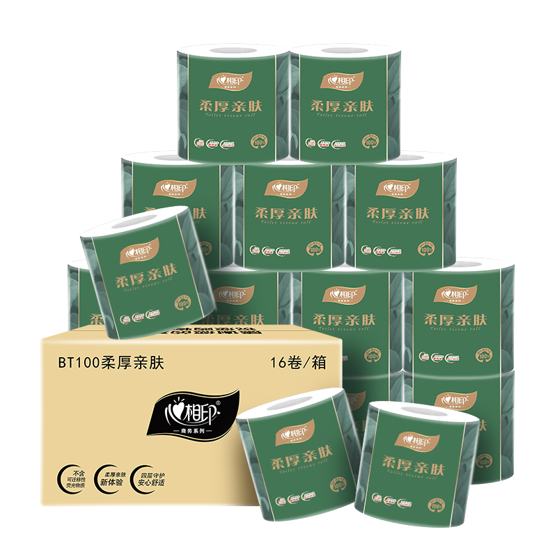 心相印 柔厚亲肤四层卷筒卫生纸（16卷）