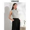 VIMAGE纬漫纪气质小立领无袖修身百搭纯色针织背心秋季新款VC2401308 商品缩略图12
