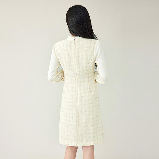 奢姿大码女装2024秋季蝴蝶结减龄拼接小香风裙子胖妹妹时尚连衣裙9943860340 商品图4