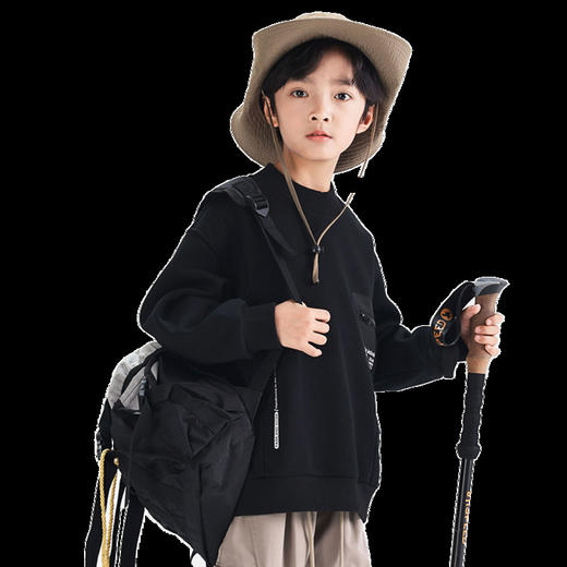 【韩版中大童洋气卫衣，冬季加绒保暖】冬季男童卫衣 新款韩版中大童时尚洋气加绒卫衣潮-QQ 商品图2