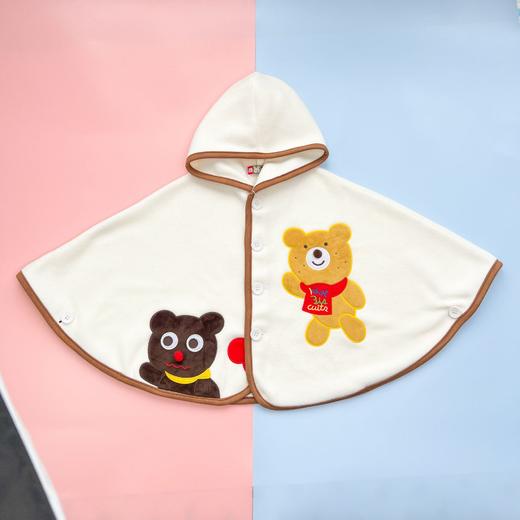 【可爱造型，柔软舒适，轻松防风保暖】miki斗篷男女宝宝 洋气婴儿外出防风 卡通加绒防风保暖披风-QQ 商品图4