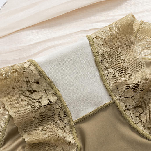 ins优雅贵妇#精致高腰蕾丝内裤女性感舒适桑蚕丝内裤女士三角裤 商品图3