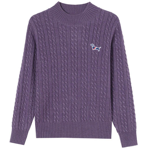 CC-101-81133短款女士毛衣新款2024秋冬厚款刺绣半高领宽松遮肚上衣内搭打底衫 商品图4