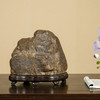 清 灵璧石“紫峰千仞”文房赏石（红木座） 商品缩略图0