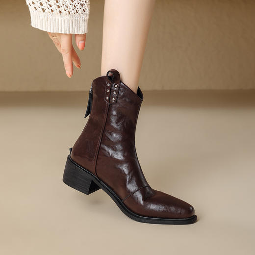 品质好货 | Safiya/索菲娅2024加绒英伦时装百搭尖头骑士短靴 SF44118704 商品图8