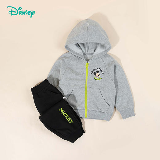 迪士尼加绒24秋冬季男童套装连帽卫衣束脚卫裤运动休闲两件套ZD3DT036 商品图5