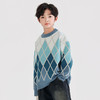 【柔软舒适面料，精致菱形线条，时尚设计，让孩子穿出自信！】秋冬男童菱形格毛衣 秋冬新款中大童韩版 休闲洋气圆领针织衫潮-QQ 商品缩略图2