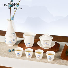 大英博物馆 东方梦境系列 灵羽芳地茗香花影羊脂玉瓷茶具套装