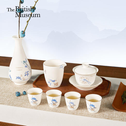 大英博物馆 东方梦境系列 灵羽芳地茗香花影羊脂玉瓷茶具套装 商品图0