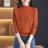 CC-101-82049半高领毛衣女秋冬打底衫2024年新款洋气冬季宽松内搭羊毛上衣潮 商品缩略图2