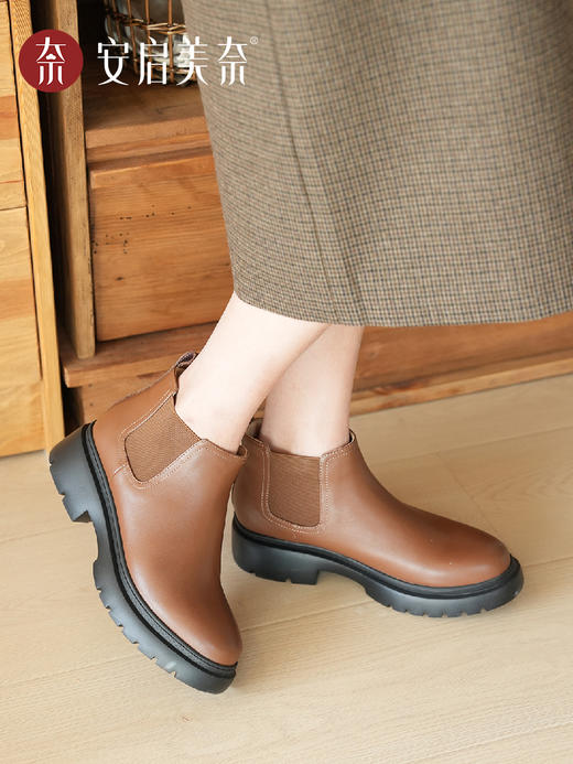 ARCHCONTACT安启美奈厚底低筒经典大气切尔西靴52962 商品图5