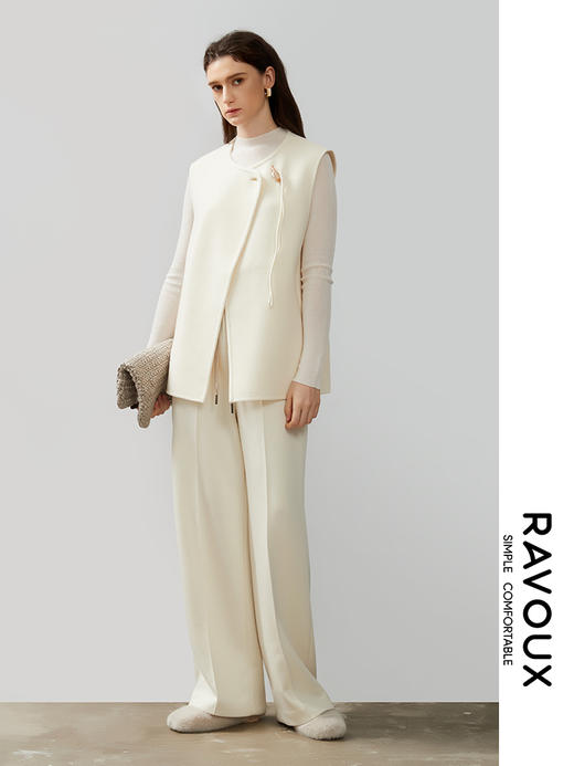 264219902斜门襟羊毛马甲 商品图3