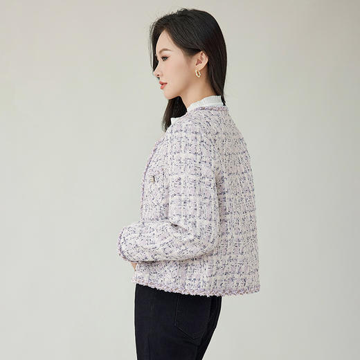 奢姿2024秋季新款大码女装法式短款小香风外套女外搭气质雅致上衣9943362010 商品图4