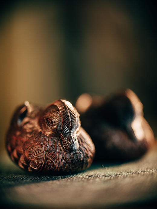 D18印度小叶紫檀鸳鸯摆件 一对 家庭美满和谐【器悟雅玩】 商品图1