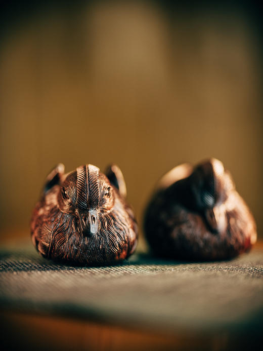 D18印度小叶紫檀鸳鸯摆件 一对 家庭美满和谐【器悟雅玩】 商品图0