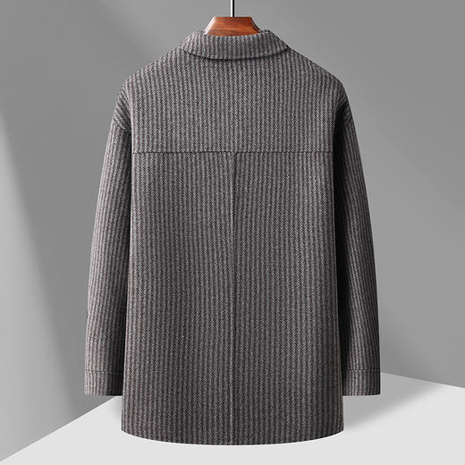 【新款DAB】大依优型大码男装羊毛呢双面呢大衣外套手工呢子胖子休闲男士上衣 商品图2