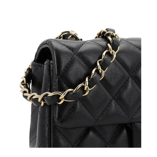 CHANEL香奈儿 Classic Flap CF 菱格金扣链条肩带 大mini 羊皮｜荔枝纹牛皮 口盖包单肩斜挎包 迷你 女款 黑色（HH） 商品图4