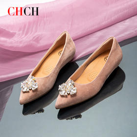 2024秋冬新品女王新款通勤气质羊绒浅口平底单鞋CO2B5101