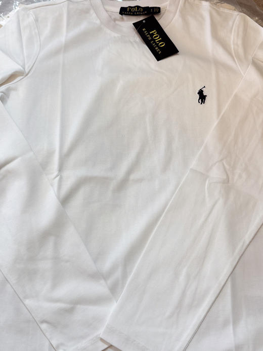 1124-1 基础跑量 小马刺绣 软糯长绒棉 圆领长袖T恤 打底外穿  万金油单品 商品图10