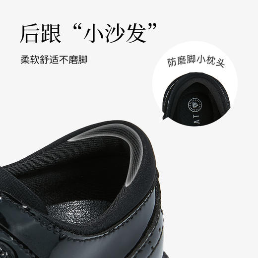 泰兰尼斯meta春季新款女童皮鞋软底公主小皮鞋儿童英伦风演出单鞋 M03X5A6016 商品图3