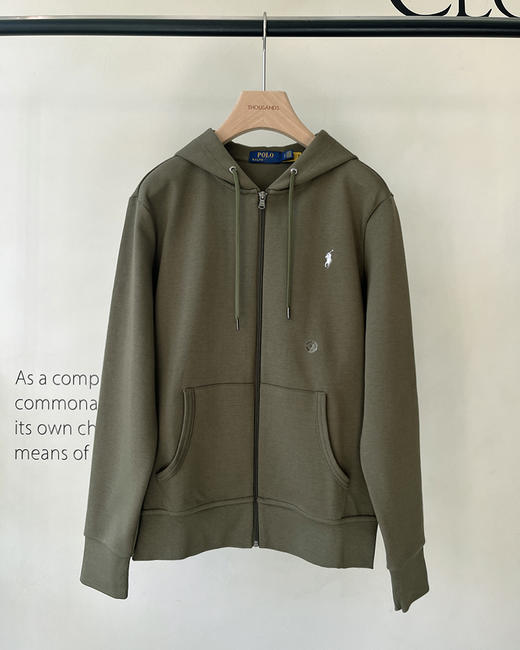 单品包邮现货 THS-无  RL家 RL polo马球双面针织连帽拉链外套 5色 QF082 商品图4