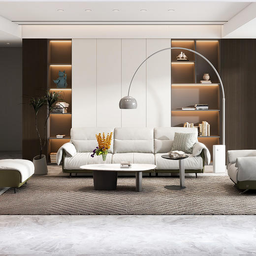 顾家家居整装 意式极简 皮/布艺沙发 KZ.5031(B) 云烟 商品图1